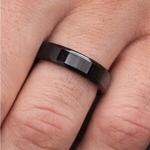 Brand New!! Size 9 1/2 Stainless steel plated beveled edge band